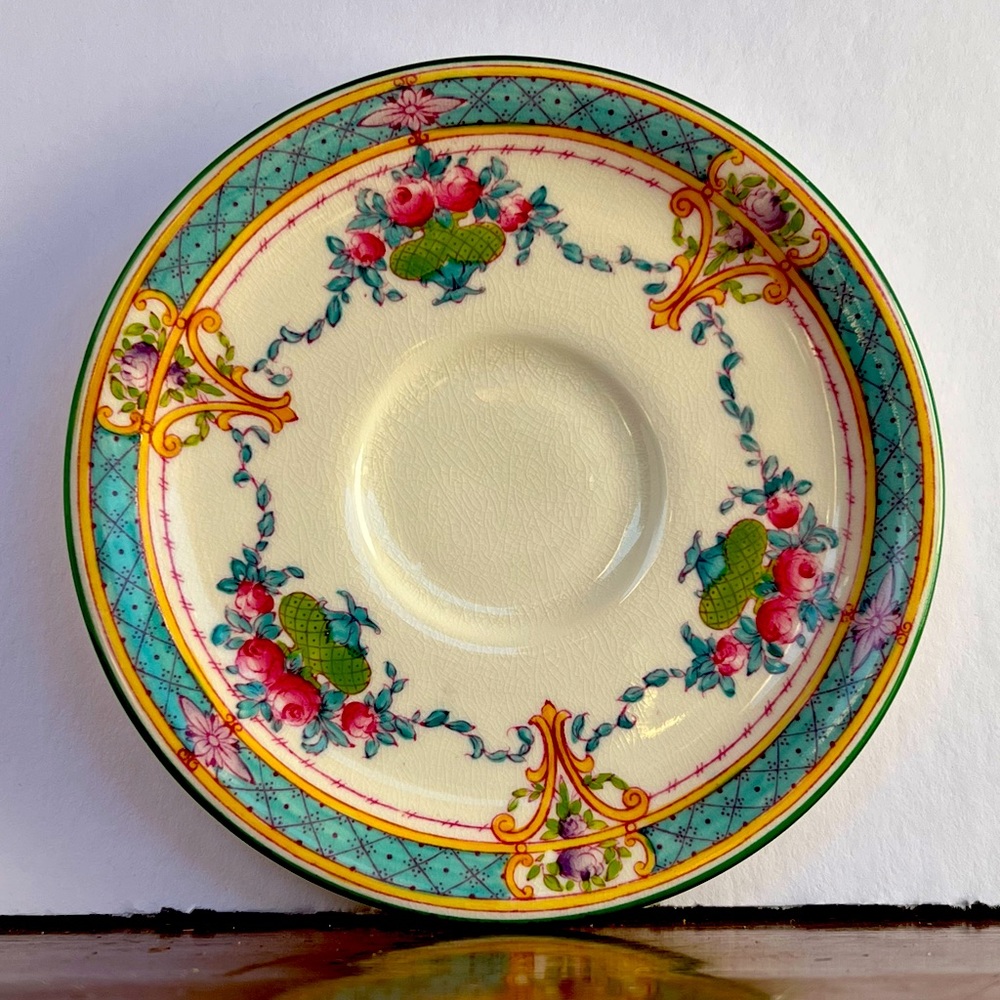 Melba Cream Rim by Royal Worcester Saucer. Set Of 2